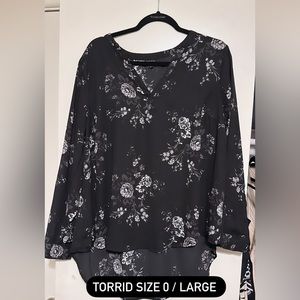 Torrid Black Floral Blouse - Size Large / 0